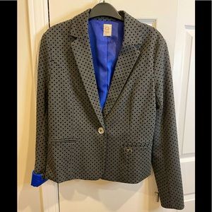 Gaulti Jeans’s blazer with gorgeous cobalt blue lining.